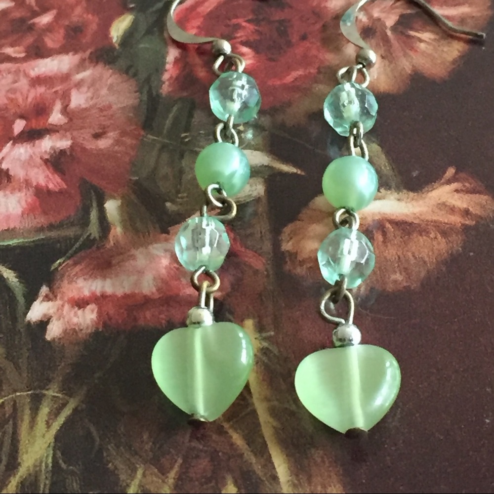Vintage Margarita Opalescent Drop Pierced Earrings